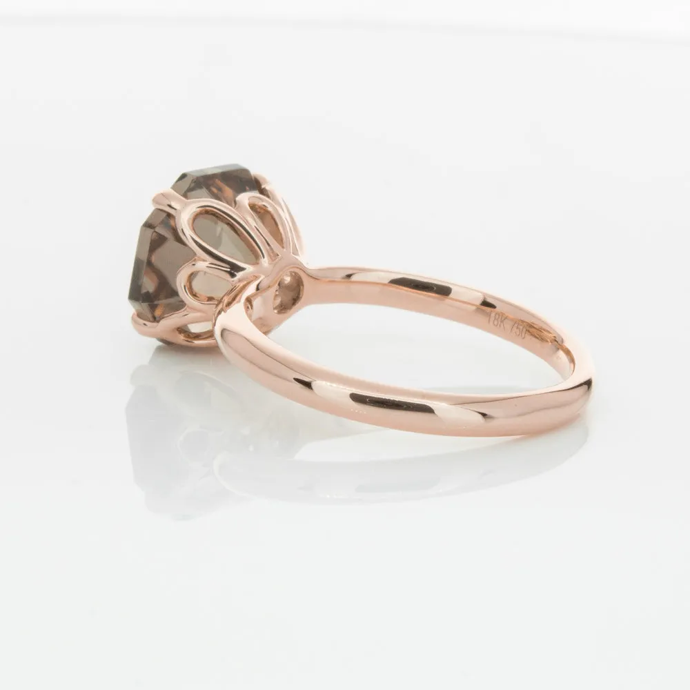 18ct Rose Gold Smoky Quartz Octavia Ring