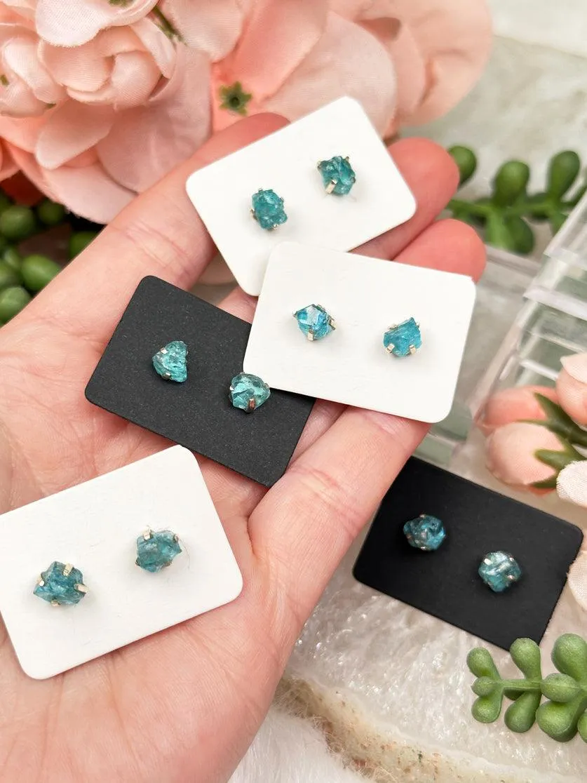 925 Silver Raw Crystal Earrings