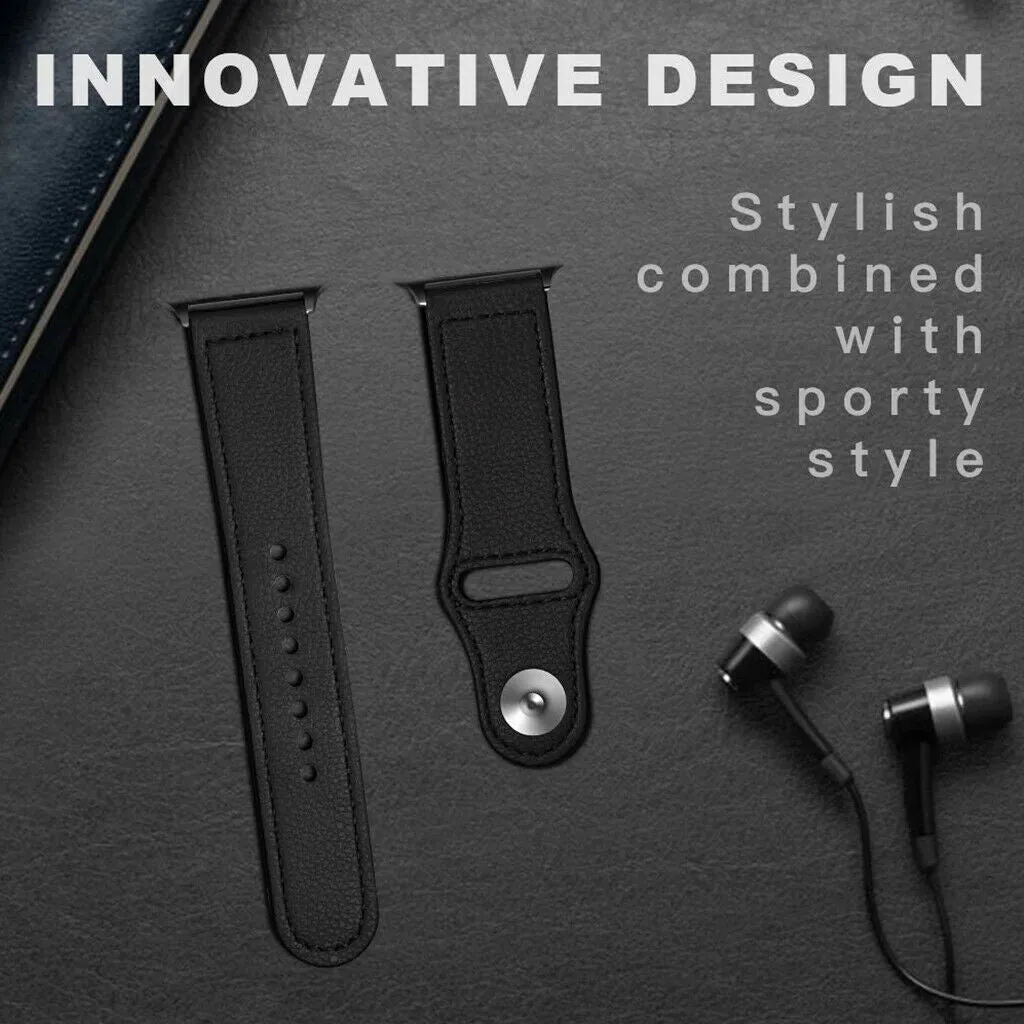 Apple Watch 41mm / 40mm / 38mm | Leather Watch Band Strap | Black