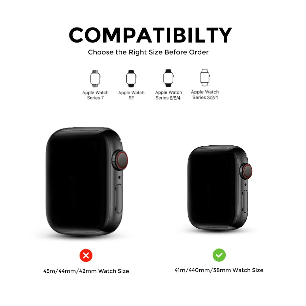 Apple Watch 41mm / 40mm / 38mm | Leather Watch Band Strap | Black