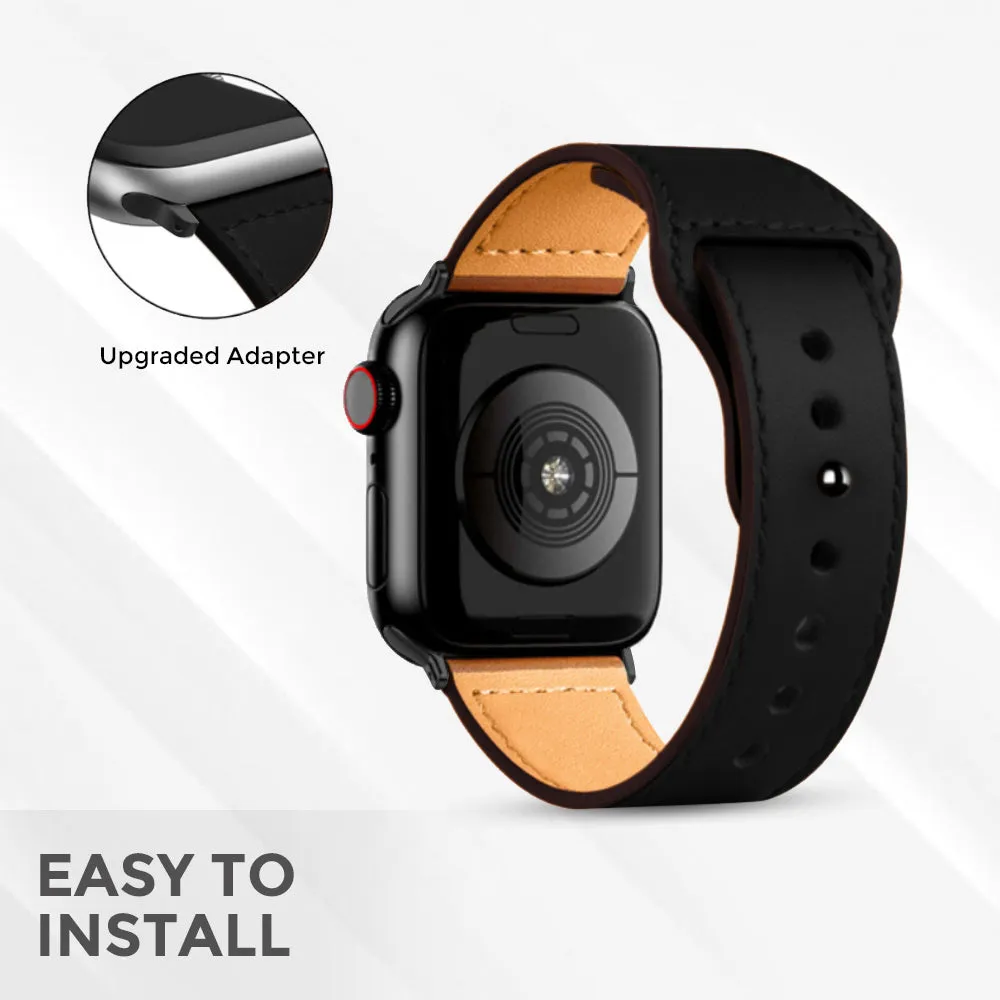 Apple Watch 41mm / 40mm / 38mm | Leather Watch Band Strap | Black