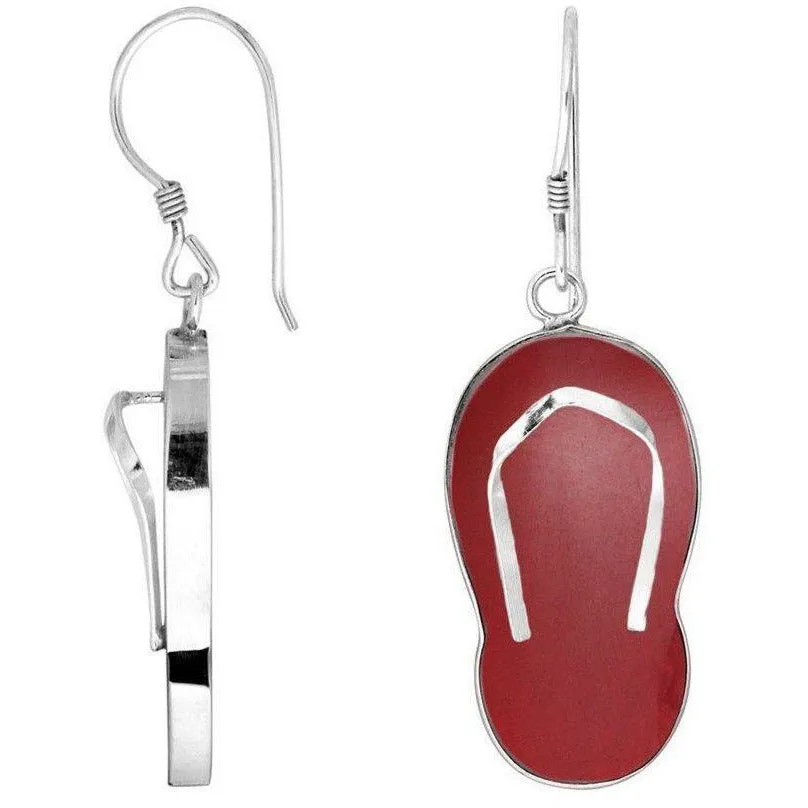 Aruba Coral Flip Flop Earrings