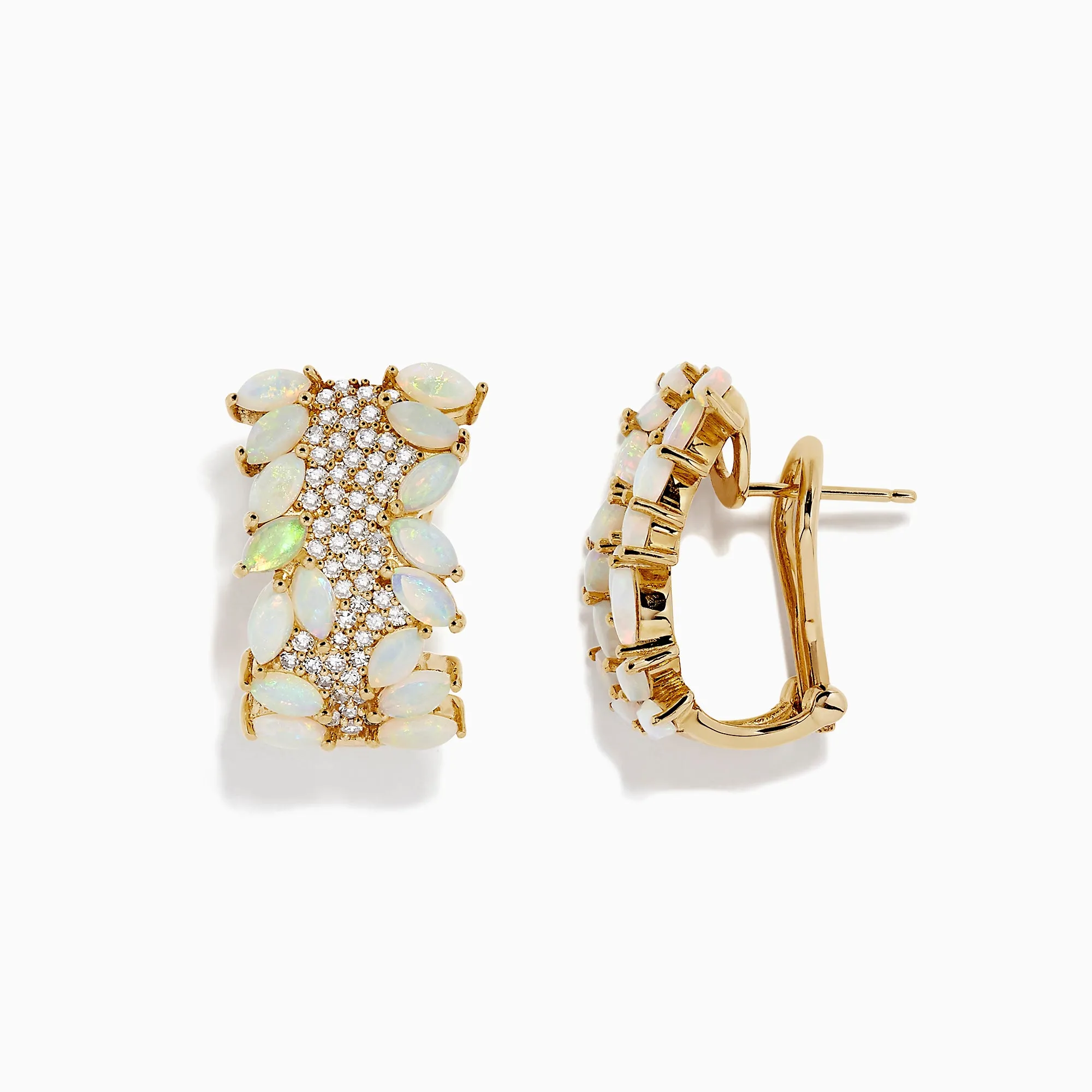 Aurora 14K Yellow Gold Opal and Diamond Earrings, 3.65 TCW