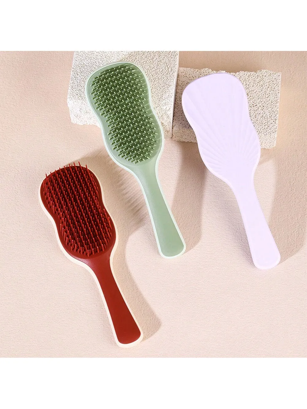 Banana Leaf Shaped Hair Comb, Long Hair Fluffy Styling And Straightening Brush, Home Use Massage Cute Lady Air Cushion Hairbrush Hair Brush