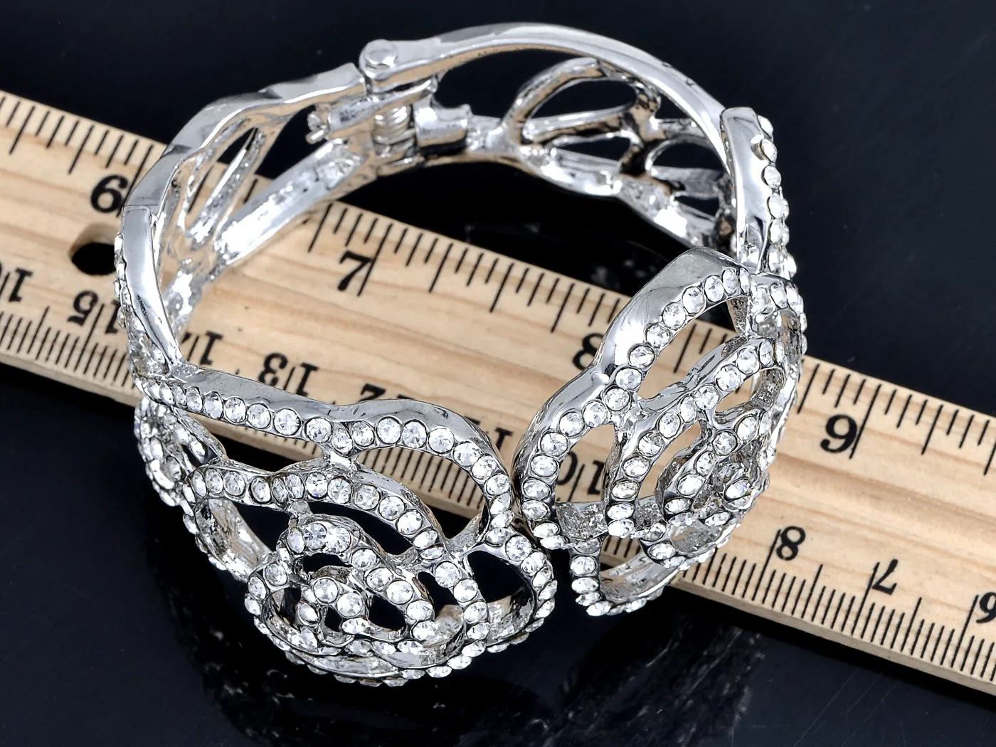 Beauty & Beast Rose Filigree Outline Cuff Bracelet