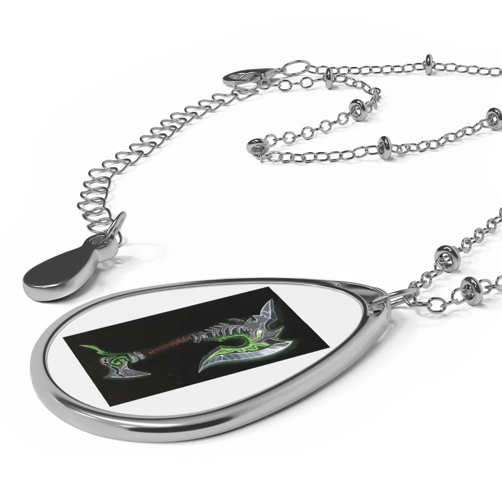 Bone Crusher Axe Oval Necklace