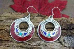 Coral Crescent Earrings
