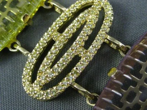 ESTATE MASSIVE 2.0CT DIAMOND & MULTI GEM 18KT YELLOW GOLD OVAL FILIGREE BRACELET