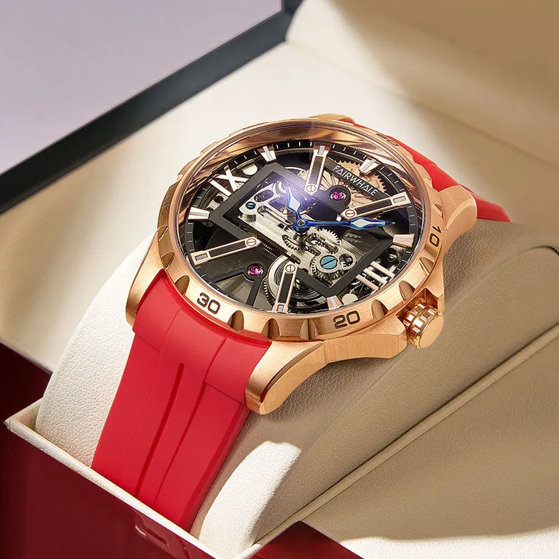 Fairwhale Waterproof Luminous Automatic Mechanical Watch Tourbillon Hollow out Sports Men's Watches