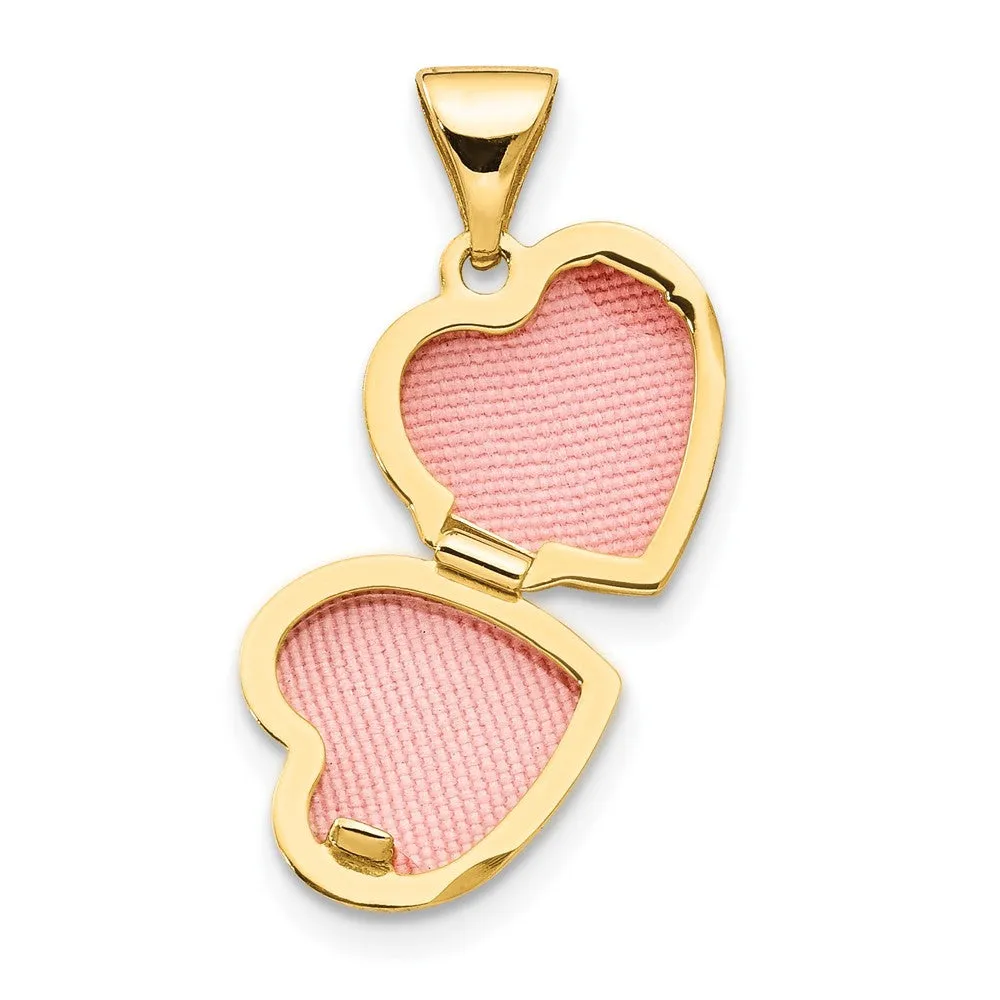 Gold Floral Small Heart Locket Pendant - Model XL62