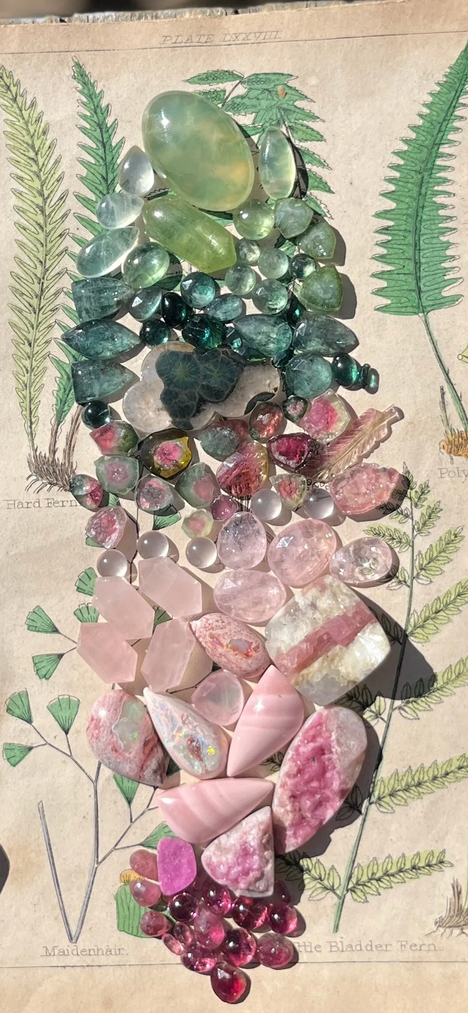 Green Cloud Necklace with Tourmaline Raindrops