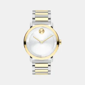 Men Quartz Analog Silver Dial Stainless Steel Watch 3601087