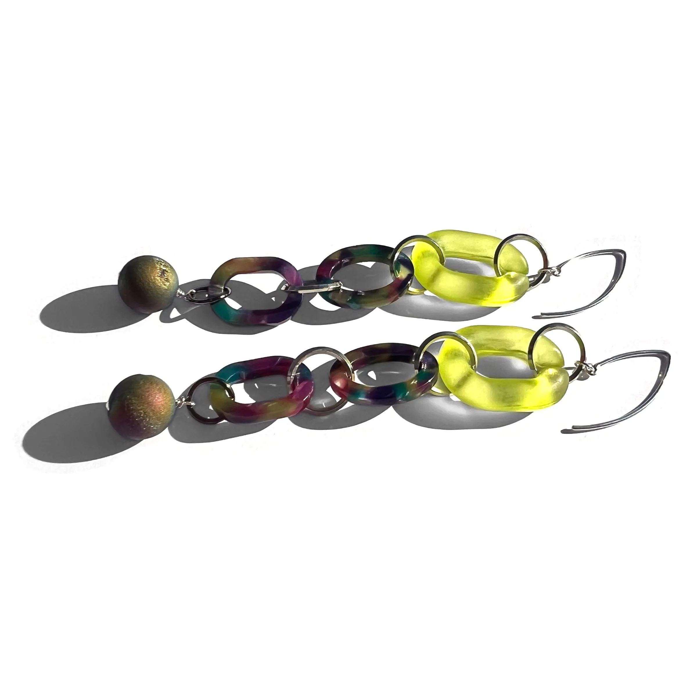 MPR x THE IMAGINARIUM: Iridescent Druzy Quartz Triple Drop Earrings