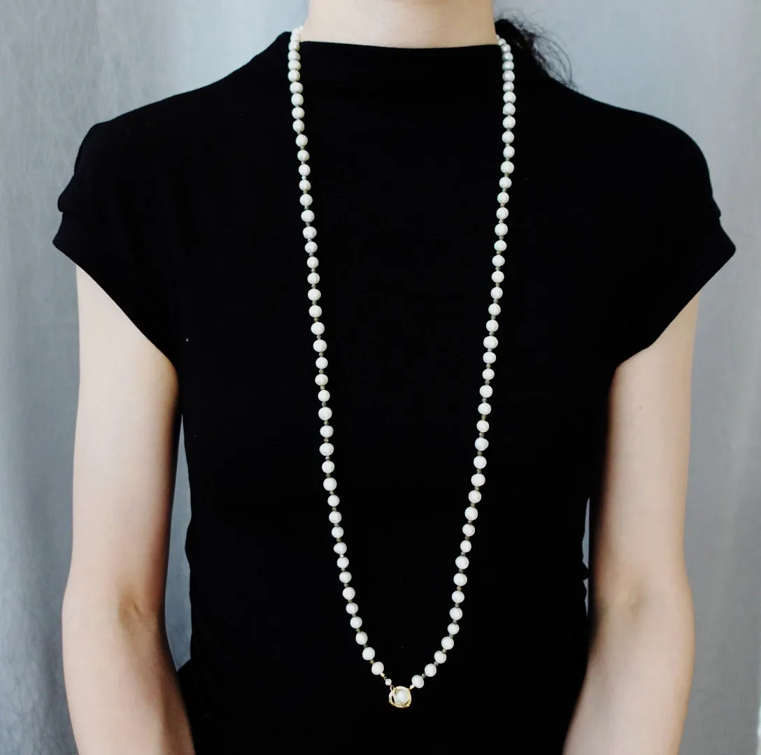 Multi-style 6-8mm Pearl Opera Necklace (Terahertz Stone)
