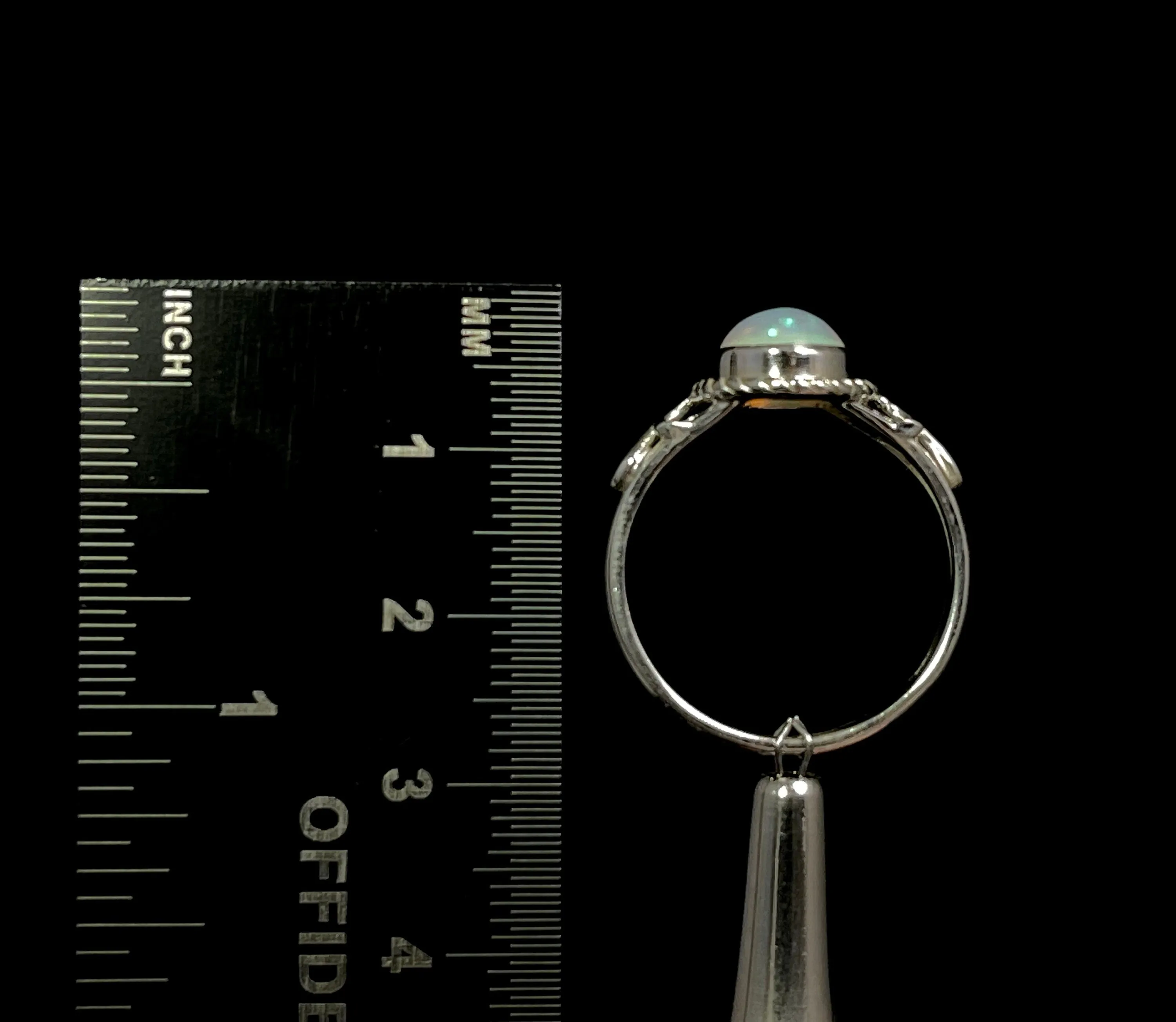 OPAL RING - Sterling Silver, Size 9.5 - Ethiopian Opal Rings for Women, Bridal Jewelry, Welo Opal, 49163