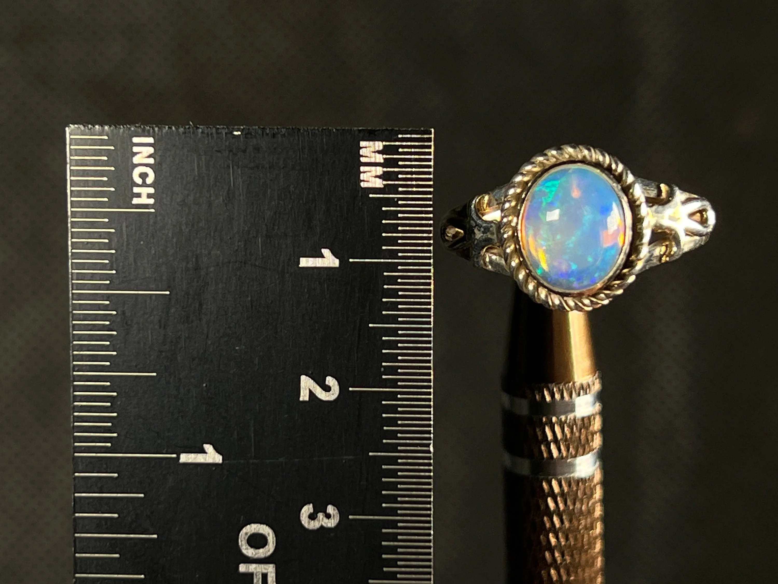 OPAL RING - Sterling Silver, Size 9.5 - Ethiopian Opal Rings for Women, Bridal Jewelry, Welo Opal, 51779
