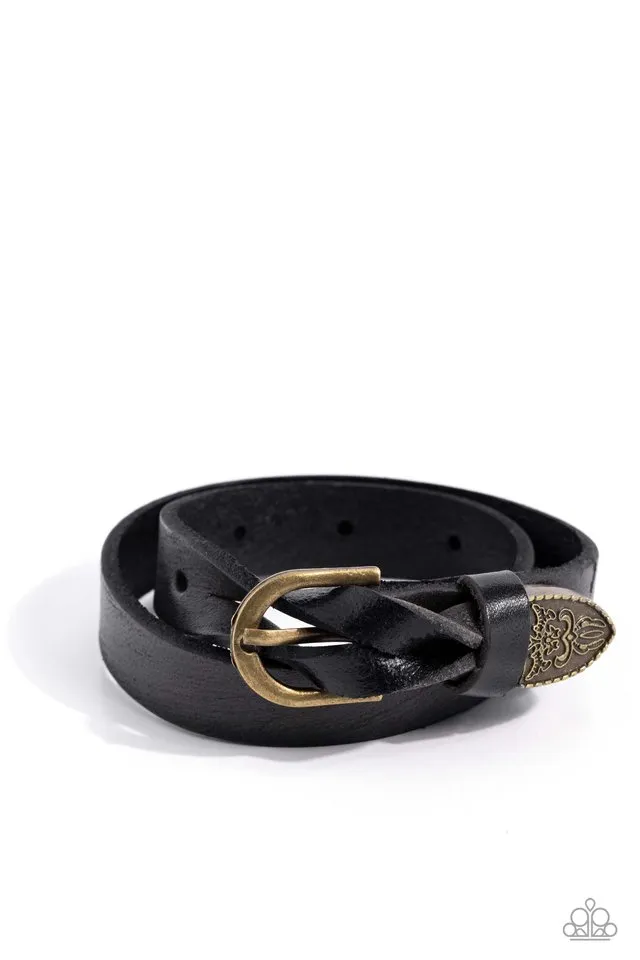 Paparazzi Bracelet ~ Coat of Arms Couture - Black