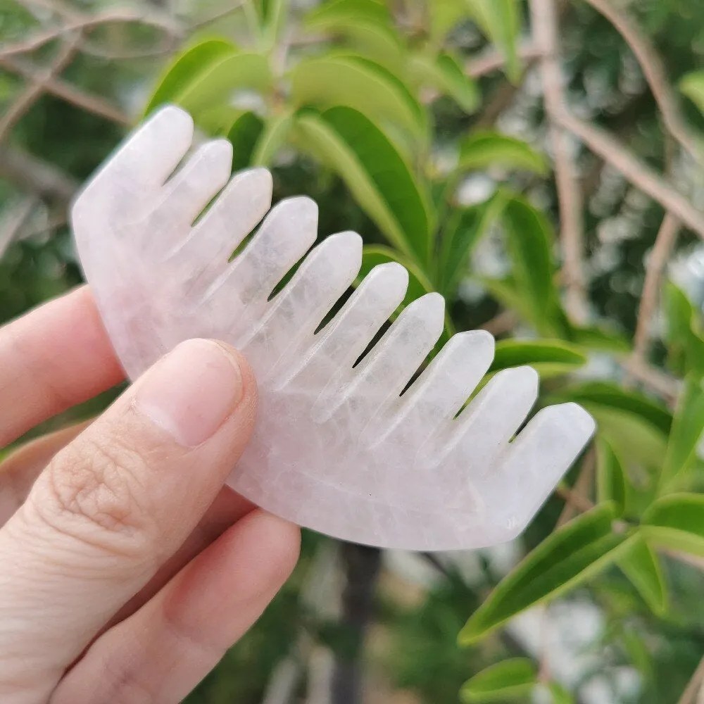 Rose Quartz Crystal Comb, Bridal Comb, Quartz Hair, Wedding Hair Comb, Crystal Magic, Healing Crystals, Chakra, Reiki Spiritual Gift