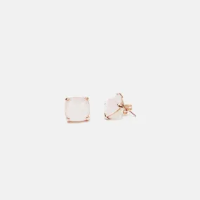 Rosy Rose Quartz Stud Earrings