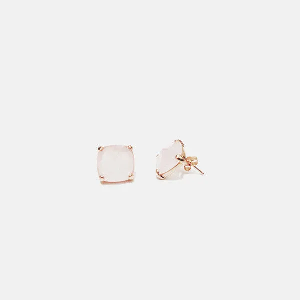 Rosy Rose Quartz Stud Earrings