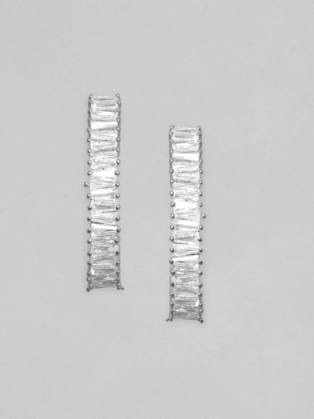 Rubans Elegant Silver-Plated Circular Hoop Earrings