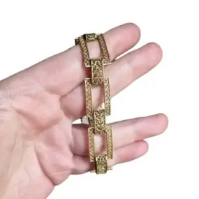 Silver filigree bracelet, link bracelet. Circa 1950. Antique jewelry.