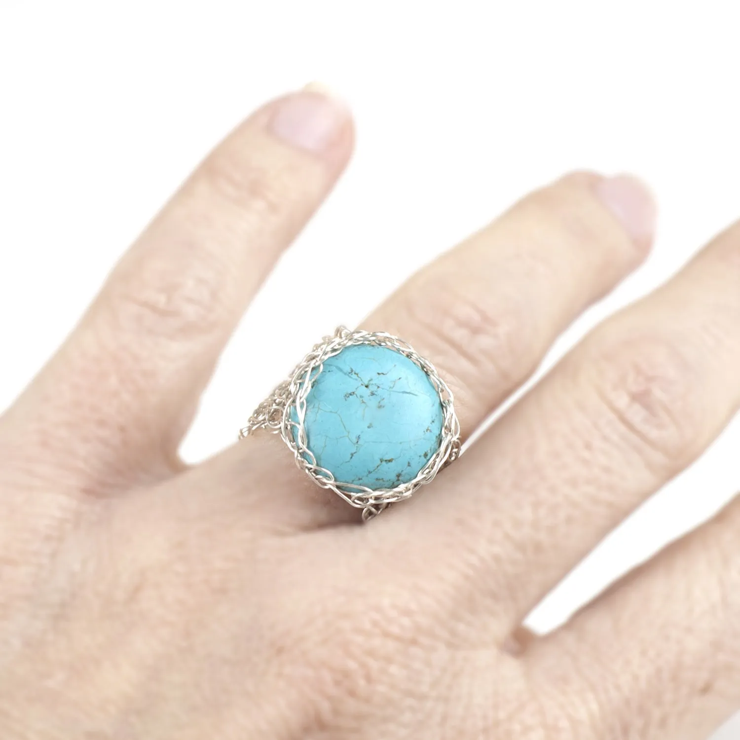 Turquoise ring stone in silver