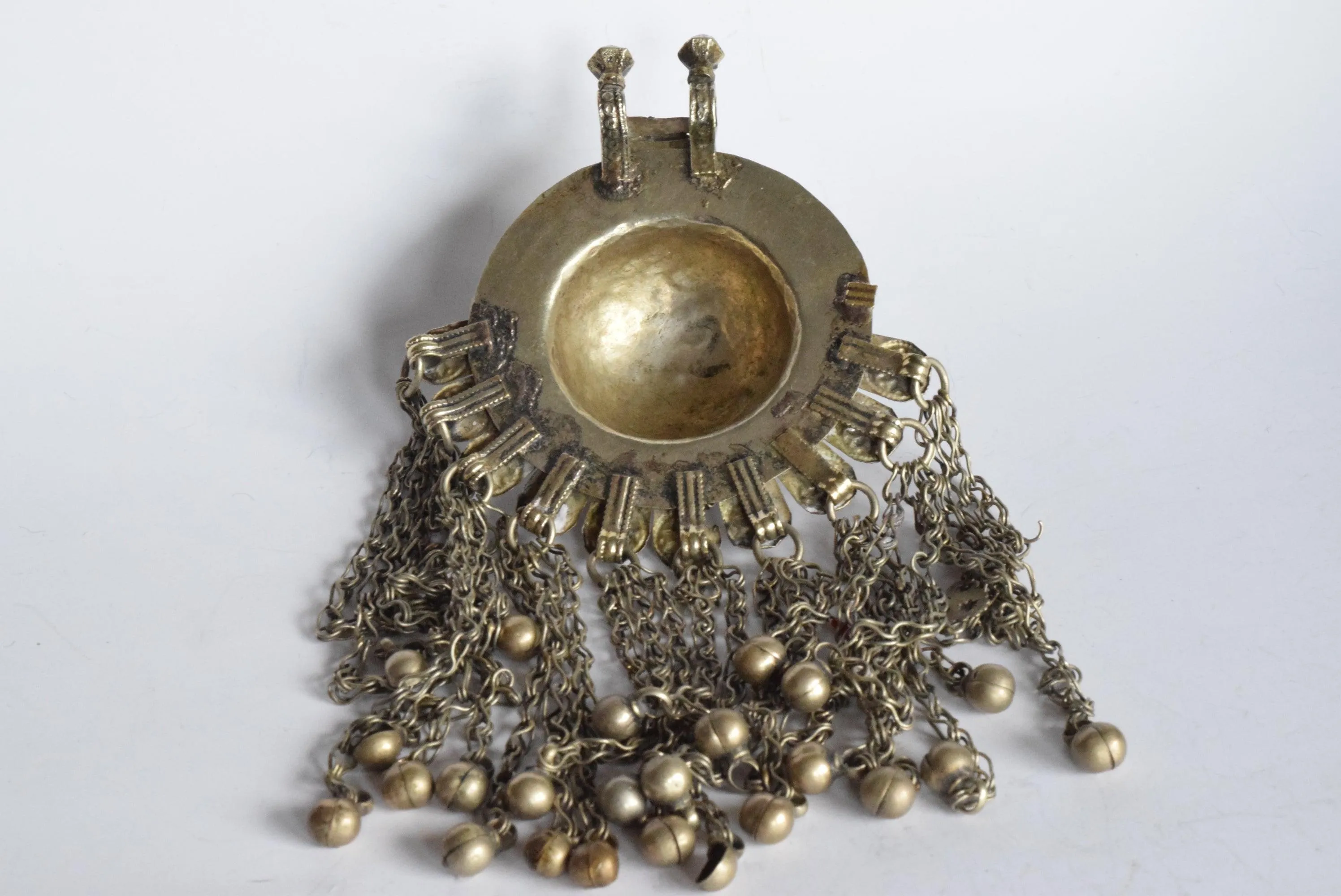 Vintage Kuchi Pendant With Colorful Glass Beads